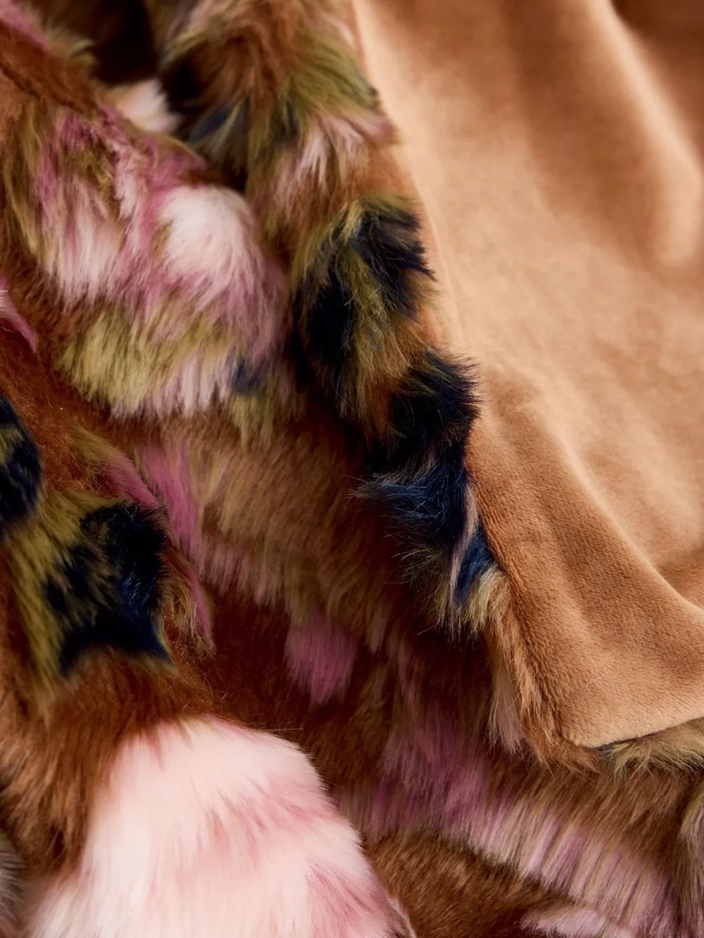 Anthropologie Seren Floral Jacquard Faux Fur Throw Blanket